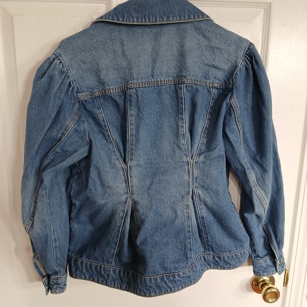 Future Collective Blue Jean Jacket denim jacket size S Cinched Western Festival - Picture 5 of 5